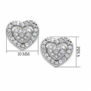 LO2042 - Rhodium Brass Earrings with AAA Grade CZ  in Clear