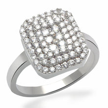 Load image into Gallery viewer, LO2064 - Rhodium Brass Ring with AAA Grade CZ  in Clear