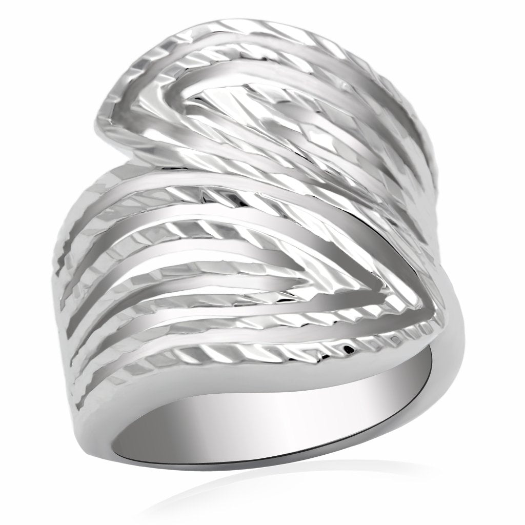 LO2076 - Rhodium Brass Ring with No Stone