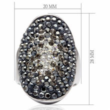 Load image into Gallery viewer, LO2084 - Rhodium Brass Ring with Top Grade Crystal  in Multi Color