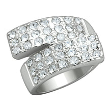 Load image into Gallery viewer, LO2095 - Rhodium Brass Ring with Top Grade Crystal  in Clear