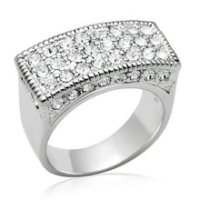 Load image into Gallery viewer, LO2103 - Rhodium Brass Ring with Top Grade Crystal  in Clear