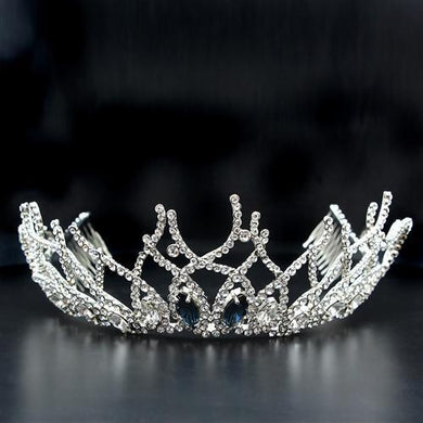 LO2106 - Imitation Rhodium Brass Tiaras & Hair Clip with Top Grade Crystal  in Montana