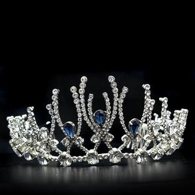 LO2107 - Imitation Rhodium Brass Tiaras & Hair Clip with Top Grade Crystal  in Montana