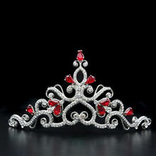 Load image into Gallery viewer, LO2109 - Imitation Rhodium Brass Tiaras &amp; Hair Clip with Top Grade Crystal  in Ruby