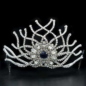 LO2111 - Imitation Rhodium Brass Tiaras & Hair Clip with Top Grade Crystal  in Montana