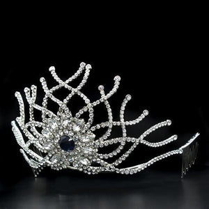 LO2111 - Imitation Rhodium Brass Tiaras & Hair Clip with Top Grade Crystal  in Montana