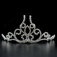 Load image into Gallery viewer, LO2112 - Imitation Rhodium Brass Tiaras &amp; Hair Clip with Top Grade Crystal  in Clear