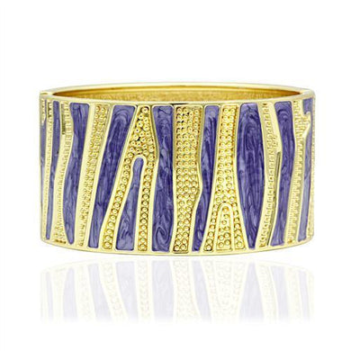 LO2118 - Flash Gold White Metal Bangle with Epoxy  in No Stone