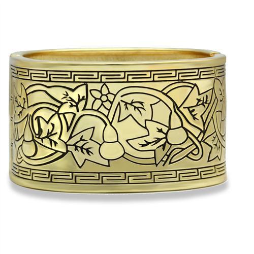 LO2120 - Flash Gold White Metal Bangle with No Stone