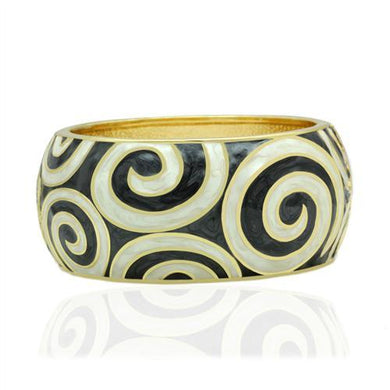 LO2126 - Flash Gold White Metal Bangle with Epoxy  in No Stone