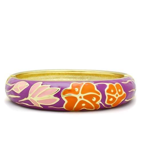 LO2133 - Flash Gold White Metal Bangle with Epoxy  in No Stone