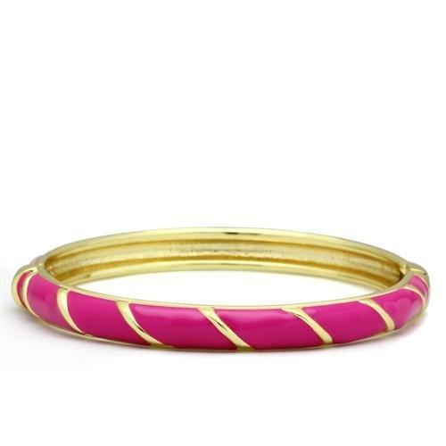 LO2139 - Flash Gold White Metal Bangle with Epoxy  in No Stone