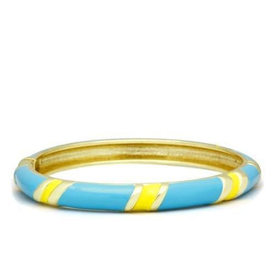 LO2143 - Flash Gold White Metal Bangle with Epoxy  in No Stone