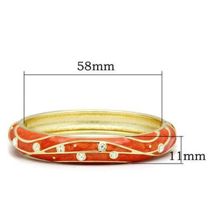 LO2144 - Flash Gold White Metal Bangle with Top Grade Crystal  in Clear