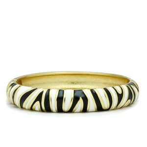 LO2152 - Flash Gold White Metal Bangle with Epoxy  in No Stone