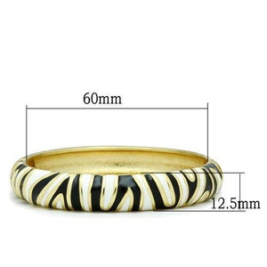 LO2152 - Flash Gold White Metal Bangle with Epoxy  in No Stone