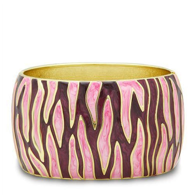 LO2154 - Flash Gold White Metal Bangle with Epoxy  in No Stone