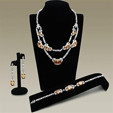 Load image into Gallery viewer, LO2326 - Rhodium Brass Jewelry Sets with AAA Grade CZ  in Champagne