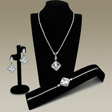 Load image into Gallery viewer, LO2341 - Rhodium Brass Jewelry Sets with AAA Grade CZ  in Clear