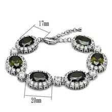 Load image into Gallery viewer, LO2358 - Rhodium Brass Bracelet with AAA Grade CZ  in Olivine color