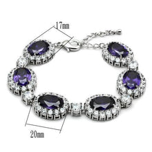 Load image into Gallery viewer, LO2359 - Rhodium Brass Bracelet with AAA Grade CZ  in Amethyst