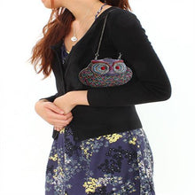 Load image into Gallery viewer, LO2368 - Ruthenium White Metal Clutch with Top Grade Crystal  in Multi Color