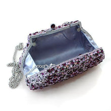 Load image into Gallery viewer, LO2376 - Imitation Rhodium White Metal Clutch with Top Grade Crystal  in Multi Color