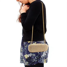 Load image into Gallery viewer, LO2377 - Gold White Metal Clutch with Top Grade Crystal  in Multi Color