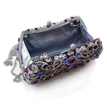 Load image into Gallery viewer, LO2379 - Imitation Rhodium White Metal Clutch with Top Grade Crystal  in Multi Color