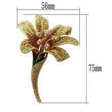 Load image into Gallery viewer, LO2390 - Gold White Metal Brooches with Top Grade Crystal  in Multi Color