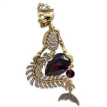 Load image into Gallery viewer, LO2412 - Gold White Metal Brooches with AAA Grade CZ  in Amethyst