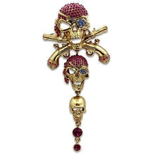 Load image into Gallery viewer, LO2416 - Gold White Metal Brooches with Top Grade Crystal  in Multi Color