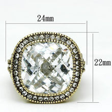 Load image into Gallery viewer, LO2436 - Gold Brass Ring with AAA Grade CZ  in Clear