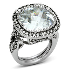 Load image into Gallery viewer, LO2437 Rhodium Brass Ring with AAA Grade CZ in Clear