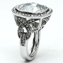 Load image into Gallery viewer, LO2437 Rhodium Brass Ring with AAA Grade CZ in Clear