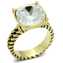 Load image into Gallery viewer, LO2447 - Gold Brass Ring with AAA Grade CZ  in Clear