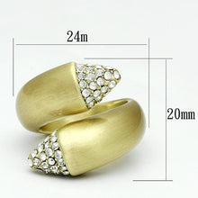 Load image into Gallery viewer, LO2466 - Gold &amp; Brush Brass Ring with Top Grade Crystal  in Clear