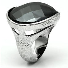 Load image into Gallery viewer, LO2470 - Rhodium Brass Ring with Synthetic Hematite in Hematite