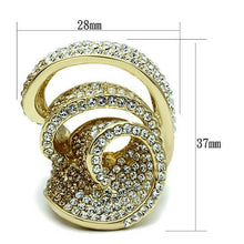 Load image into Gallery viewer, LO2472 - Gold Brass Ring with Top Grade Crystal  in Light Smoked