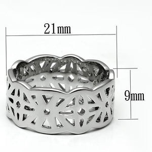 LO2483 - Imitation Rhodium Brass Ring with No Stone