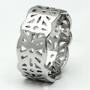 LO2483 - Imitation Rhodium Brass Ring with No Stone