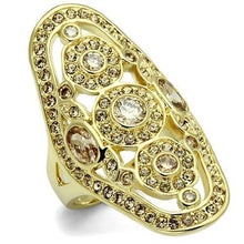 Load image into Gallery viewer, LO2496 - Gold Brass Ring with AAA Grade CZ  in Champagne