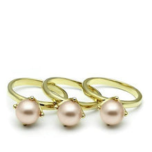 Load image into Gallery viewer, LO2508 - Gold Brass Ring with Synthetic Pearl in Light Rose