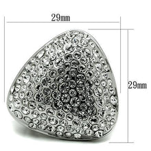 Load image into Gallery viewer, LO2515 - Rhodium Brass Ring with Top Grade Crystal  in Clear