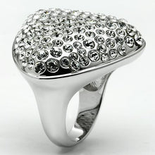 Load image into Gallery viewer, LO2515 - Rhodium Brass Ring with Top Grade Crystal  in Clear