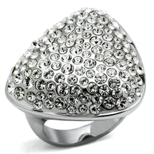 Load image into Gallery viewer, LO2515 - Rhodium Brass Ring with Top Grade Crystal  in Clear