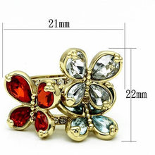 Load image into Gallery viewer, LO2547 - Gold Brass Ring with Assorted  in Multi Color