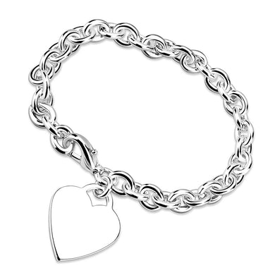 LO2549 - Silver Brass Bracelet with No Stone