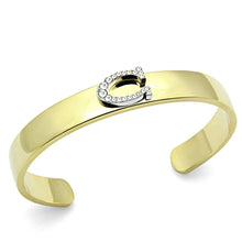 Load image into Gallery viewer, LO2572 - Gold+Rhodium White Metal Bangle with Top Grade Crystal  in Clear